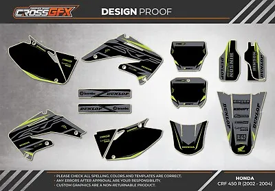 2002 2003 2004 CRF 450 R Graphics Kit HONDA CRF450R 450R Decals Stickers Moto • $150