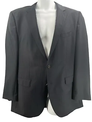 Hugo Boss Blazer Mens 42L Blue Pinstripe James Sharp Super 100 Wool Coat Jacket • $29.97