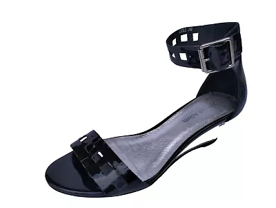 Django And Juliette Size 39/8.5 Black Patent Leather Uppper & Internals Sandals • $35
