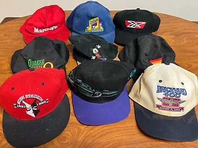 Mens Used Lot Of 9 Vintage 90s Snapback Hats Racing Salem Marlboro Baseball • $0.99