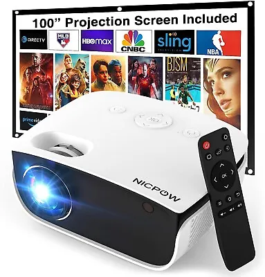 $139.99 • Buy Outdoor Projector, Mini Projector With 100  Screen, 1080P And 240  Supported Mov