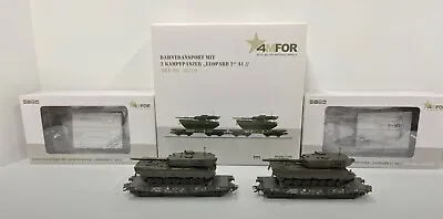 Marklin Ho 1:87 Scale 48739 4mfor Military Db Flat Cars W/ Leopard 2 Tanks Set • $186