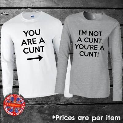 Adult Humour Funny Couples Matching Long Sleeve T-shirt Set Gift Mens Womens • £11.99