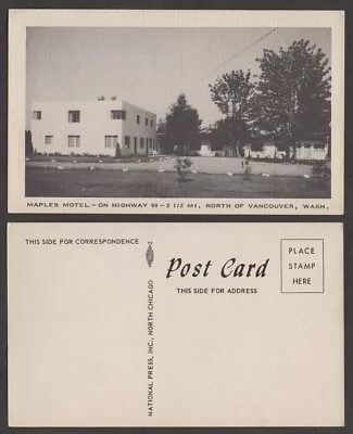 Old Washington Postcard – Vancouver – Maples Motel Hotel • $3.99