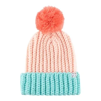 New NEFF Ultramega Acrylic Chunky Knit Pom Beanie Veiled Pink And Blue • $19.16