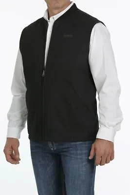 Cinch Men’s Black Reversible Canvas/Poly-Wool Western Style Vest #MWV1556001 • $109.95