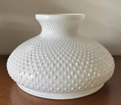 Vintage Milk Glass Hobnail Hurricane Lamp Shade White 10  Fitter  • $44.99