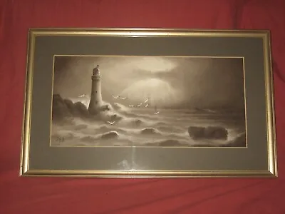 Painting Of Stormy Lighthouse • £25