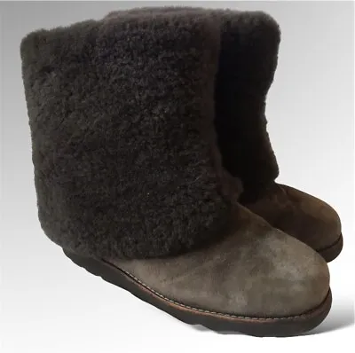 UGG Maylin Shearling & Suede Brown Boots UK 5.5 EU 38 - 4-4.5 A Better Fit • £69.99