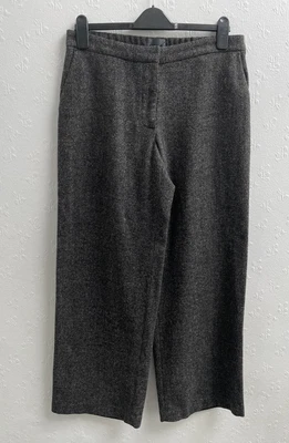 £60 • Buy OSKA Trousers Size 3 Brown Grey Tweed Wide Leg Pockets Lagenlook Wool Silk