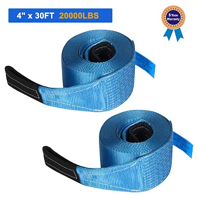 Heavy Duty Tow Winch Strap 4 X 30' Rope Car Boat Trailer 20000Lbs US Stock Pair • $38.99