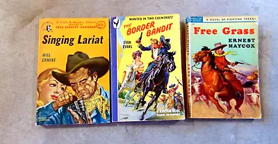 3 Vintage Cowboy Western Paperback Books  Ermine Haycox Evans • $12.99