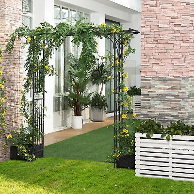 7ft Garden Arch Arbor For Decorative Climbing Plants Lawn Backyard Wedding • $94.98