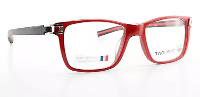 TAG Heuer Glasses Spectacles 145 Th 7603 005 50-17 Square Noir Rouge Avant Guard • $445.66