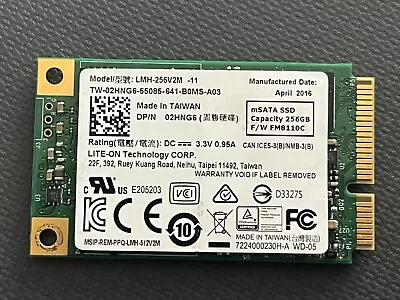 Lite-on Lmh256v2m 256gb Msata Ssd  Tested And Wiped No Errors • £24.99