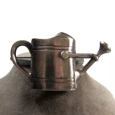 LOVELY VINTAGE STERLING SILVER WATERING CAN PIN A POSY HOLDER BY H & H DeMATTEO • $30