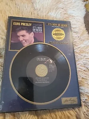 Elvis Presley Framed Authentic 45rpm  It's Now Or Never  Framed Collectors Item • $16.99