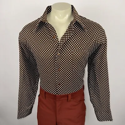 Sears Disco Shirt Mens 2XL Polyester Polka Dot Saturday Night Fever Vtg 60s 70s • $69.99