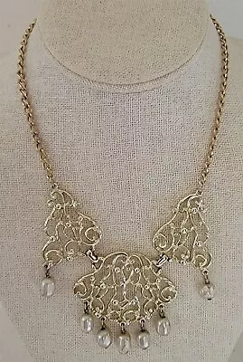 Vintage Sarah Coventry 17  Goldtone Chain Statement Necklace Costume Jewelry • $5