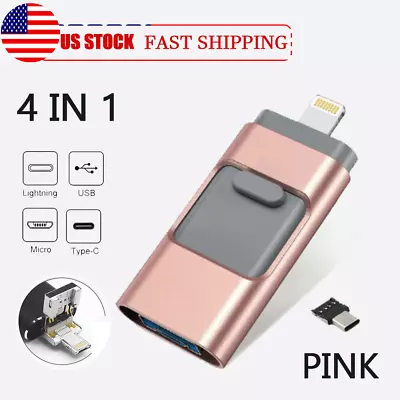 4IN1 OTG USB Flash Drive Memory Stick Pendrive For IPhone IPad PC 256/512GB USA • $18.70