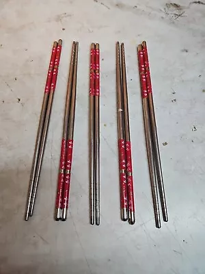 Five Sets Of (2) Metal Chop Sticks • $9