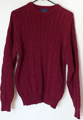 VTG Cambridge Classics Mervyns Sweater Mens Size M Maroon Pullover Long Sleeve • $27.99