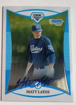 MAT LATOS Rookie Prospect Autograph Card 2008 Bowman Chrome {Matt} Error UER • $2.99