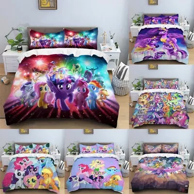 3D My Little Pony Anime Qulit Duvet Cover Bedding Set Pillowcase Single Double • £22.07