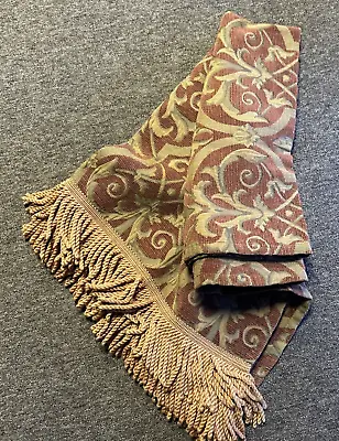 Vintage Z Gallerie Fringed Throw Fall Copper Chenille Textured Neutral Luxury • $24.99