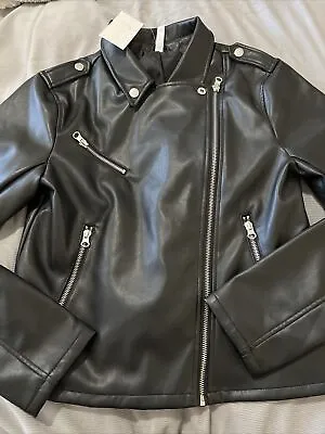 BNWT Women’s Leather Look Retro Biker Jacket Size 8 RRP $45.00 • $20