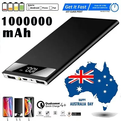 1000000mAh Portable Power Bank 2 USB Fast Charging External Battery Pack Charger • $28.86