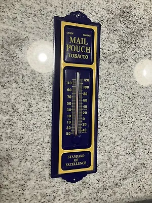 Mail Pouch Chewing Tobacco Thermometer Metal Sign 13 1/4” Tall • $129