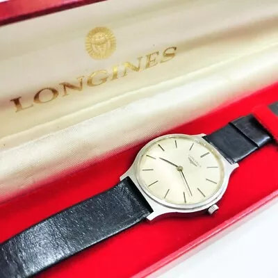 Longines Manual 33mm Men's Silver Dial Swiss Made Round Analog Vintage Watch • $155