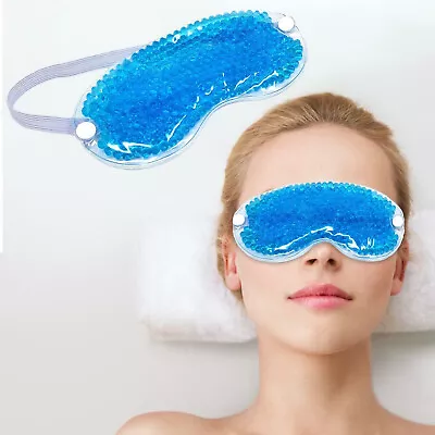 Gel Bead Heating Cooling Sleep Mask Reusable Hot Cold Ice Pack Puffy Dry Eyes • £3.79