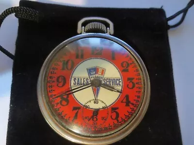 1937 16s Pocket Watch Hudson Auto Service Ad Theme Dial Working. • $75