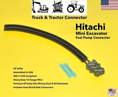 Hitachi Mini Excavator Engine Fuel Pump Connector Plug Harness Repair Pigtail • $27.50