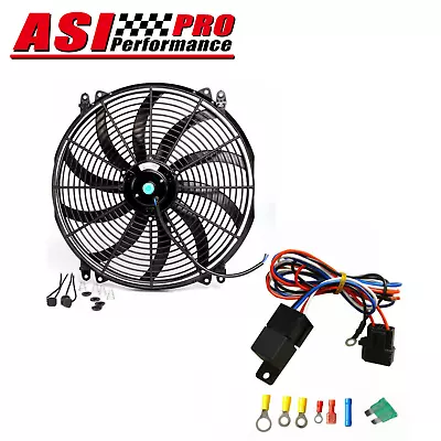 $44.99 • Buy 16  Universal Slim Fan Push Pull Electric Radiator Cooling~12V Mount Kit