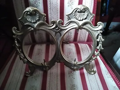 £24.99 • Buy A Lovely Vintage Rococo Baroque Style Solid Brass Easel Double Oval Frame 