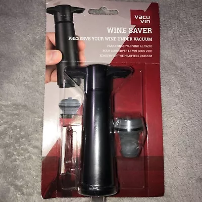 Vacu Vin Wine Saver Pump With 1 Stopper Black New In Package • $11.95