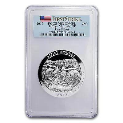 2017 5 Oz Silver ATB Effigy Mounds MS-69 DMPL PCGS (FS) • $175