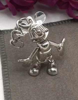  Silver Movable Disney Mickey Mouse Long Pendant  • $24