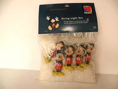 1990s DISNEY MICKEY MOUSE 10 STRING LIGHT SET END TO END PLUGS 14 FT • $24