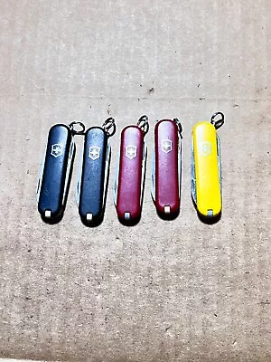 Lot Of 5 Victorinox Classic Swiss Army Knives - Red - Black - Yellow • $19.99