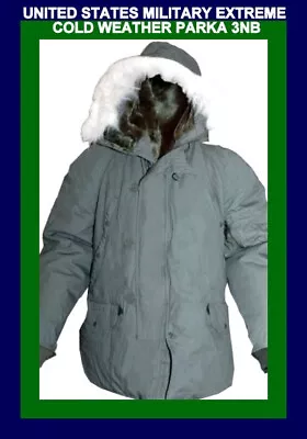 EXTREME COLD WEATHER PARKA Type N-3B MILITARY USAF ARMY USN ISSUE MEDIUM • $98.99