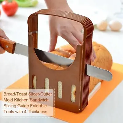 £7.49 • Buy Toast Bread Slicer Foldable Plastic Loaf Cutter Rack Cutting Guide Slicing Tool