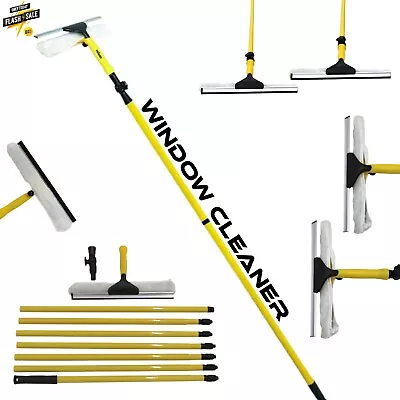 £14.99 • Buy Large Telescopic Extending Window Cleaner Kit Window Glass Cleaning Squeegee 