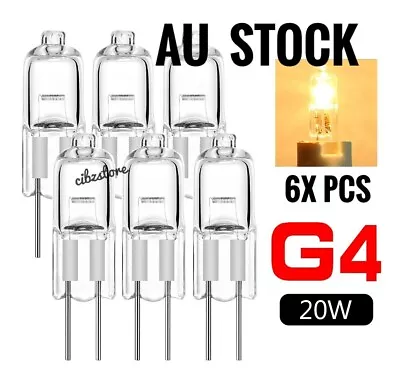 6PCS G4 Halogen Light Bulb 20W Lamp 2-Pin 12V Oven Mini Lighting Bulbs Globe AU  • $8.99