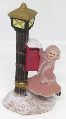 Vintage 1993 Christmas Village  Girl Mailing Letter  Figurine. • $10