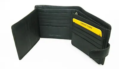 $35 • Buy BNWT RFID Protection Genuine Cow Leather High Quality Man's Wallet / Black 9461