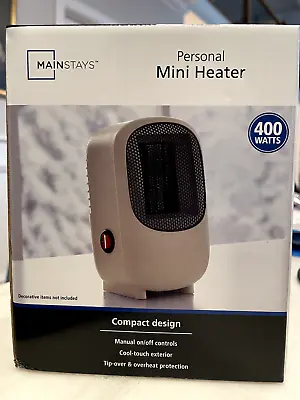 Mainstays Personal Mini Electric Ceramic Heater 400W Indoor Free Shipping • $15.97